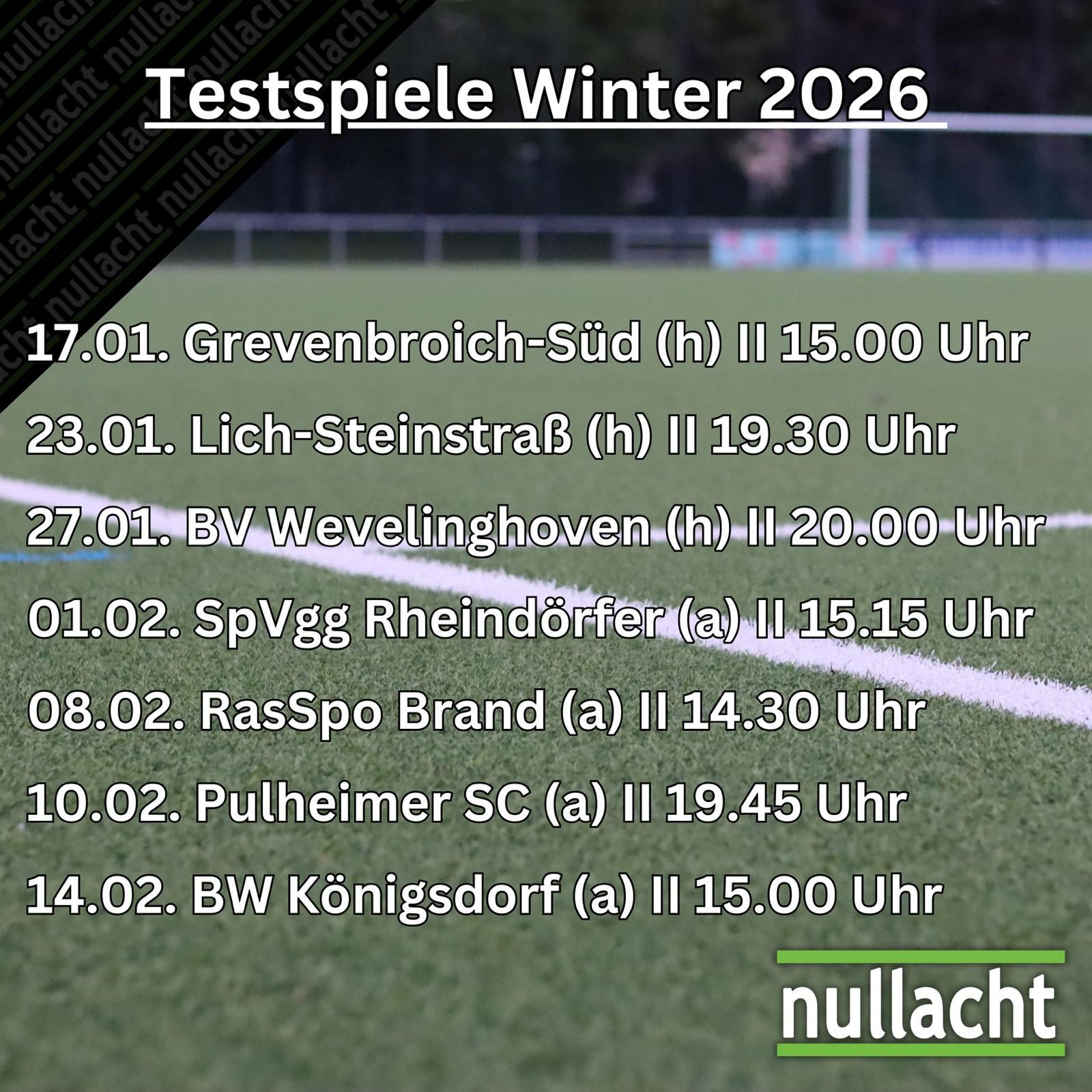 Testspiele Winter 2026